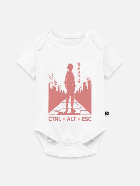 Ctrl Alt Escape Streetwear Silhouette - Baby Premium Kurzarmbody - Weiß