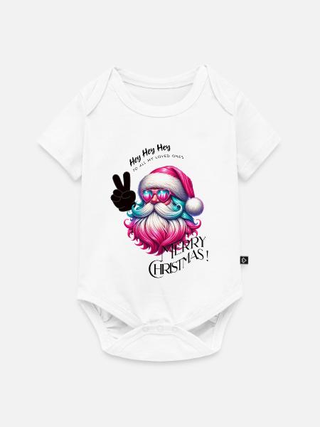 Weihnachtsmann - Fröhliche Weihnachten - Design3 - Baby Premium Kurzarmbody - Weiß