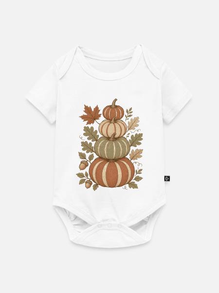 Herbstlicher Kürbisturm - Baby Premium Kurzarmbody - Weiß