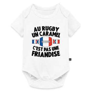 Au Rugby Un Caramel C'est Pas Une Friandise - Body à manches courtes Premium Bébé - blanc - Devant