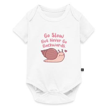 Mignon escargot aller lentement mais jamais revenir en arrière Citation - Body à manches courtes Premium Bébé - blanc - Devant