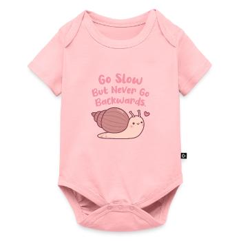 Cute Snail Go Slow But Never Go Backwards Quote - Baby Premium short-sleeve bodysuit - rose - Front