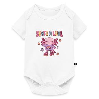 Cute Axolotl With Roller Skates Skate A Lotl Pun - Baby Premium short-sleeve bodysuit - white - Front