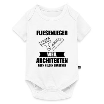 Fliesenleger Plattenleger Fliesen Leger Geschenk - Baby Premium Kurzarmbody - Weiß - Vorne