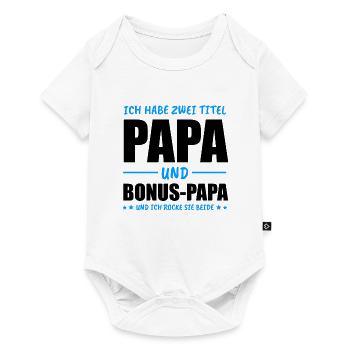 Bonus Papa Stiefvater Bonuspapa Cool Geschenk - Baby Premium Kurzarmbody - Weiß - Vorne