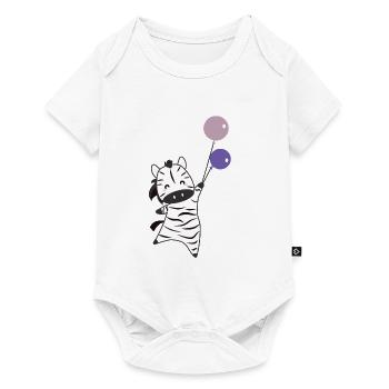 Le ballon zèbre fait voler des animaux amusants pour les enfants - Body à manches courtes Premium Bébé - blanc - Devant