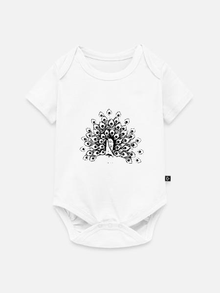 Pfau - Baby Premium Kurzarmbody - Weiß