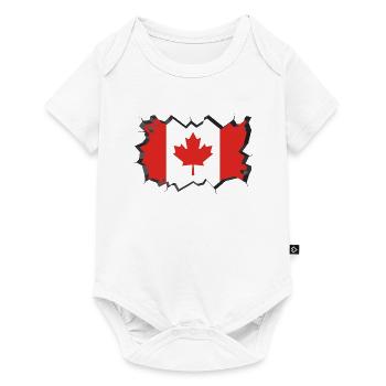 Drapeau du Canada Feuille d'érable Feuille d'érable Canada - Body à manches courtes Premium Bébé - blanc - Devant