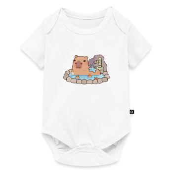 Cute Capybara Chilling In Hot Spring Onsen - Baby Premium short-sleeve bodysuit - white - Front