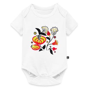 Fleurs peintes - Body à manches courtes Premium Bébé - blanc - Devant