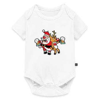 Funny reindeer Christmas Christmas Xmas - Baby Premium short-sleeve bodysuit - white - Front