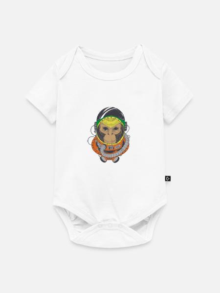 affe im Raumanzug - Baby Premium Kurzarmbody - Weiß