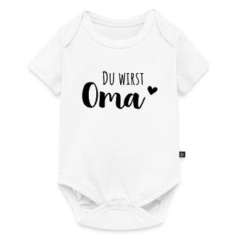 Du wirst Oma! Schwangerschaftsverkündung - Baby Premium Kurzarmbody - Weiß - Vorne