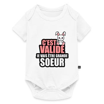 c'est validé je vais être grande soeur - Body à manches courtes Premium Bébé - blanc - Devant