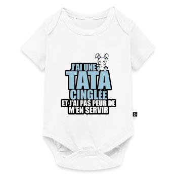 j'ai une tata cinglée et j'ai pas peur - Body à manches courtes Premium Bébé - blanc - Devant