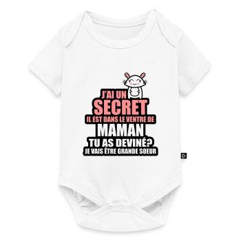 secret dans ventre maman je vais être grande soeur - Body à manches courtes Premium Bébé - blanc - Devant