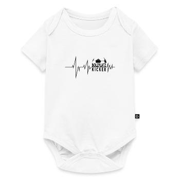Bolzplatzkicker Herzlinie Fußball Fan Kicker - Baby Premium Kurzarmbody - Weiß - Vorne