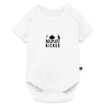 Bolzplatzkicker Ball Fußball Fan Kicker - Baby Premium Kurzarmbody - Weiß - Vorne