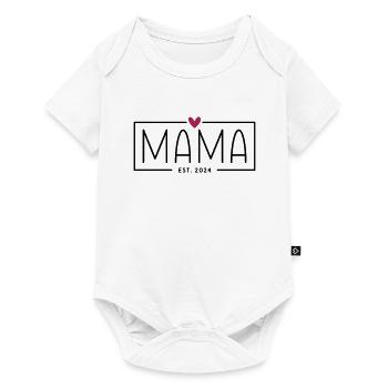 Mama Est 2024 - Herz - Mama 2024 Geschenk - Baby Premium Kurzarmbody - Weiß - Vorne