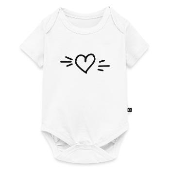Coeur dessiné - Body à manches courtes Premium Bébé - blanc - Devant