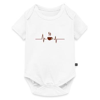 Café - Rythme cardiaque - Body à manches courtes Premium Bébé - blanc - Devant