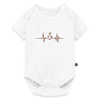 Café - Rythme cardiaque - Body à manches courtes Premium Bébé - blanc - Devant