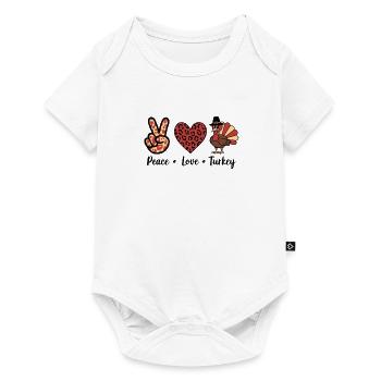 Thanksgiving Paix Amour Turquie - Body à manches courtes Premium Bébé - blanc - Devant