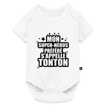 mon super-héros préféré s'appelle tonton - Body à manches courtes Premium Bébé - blanc - Devant