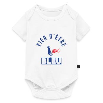 fier d'être Bleu (homme garçon) équipe de France - Body à manches courtes Premium Bébé - blanc - Devant