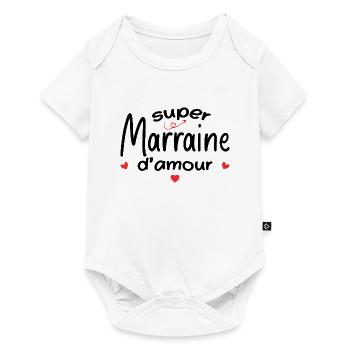 Marraine D'amour - Cadeau Meilleure Marraine - Body à manches courtes Premium Bébé - blanc - Devant