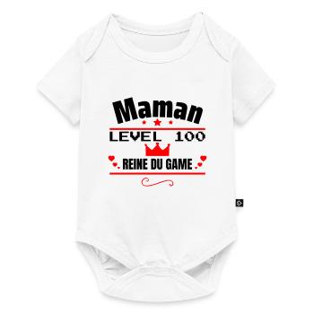 Maman Reine du Game Cadeau Fête des mères - Body à manches courtes Premium Bébé - blanc - Devant