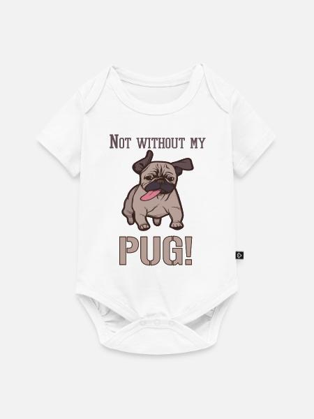 PUG Mops Geschenk - Baby Premium Kurzarmbody - Weiß