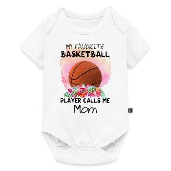 Aquarelle Basket-ball Maman - Body à manches courtes Premium Bébé - blanc - Devant