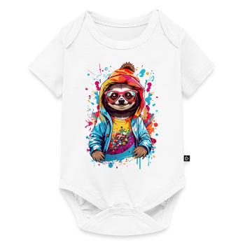 Coole Faultier - Baby Premium Kurzarmbody - Weiß - Vorne