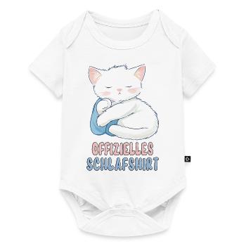 Official Sleep Shirt Cat Pajamas Cute Animal - Baby Premium short-sleeve bodysuit - white - Front