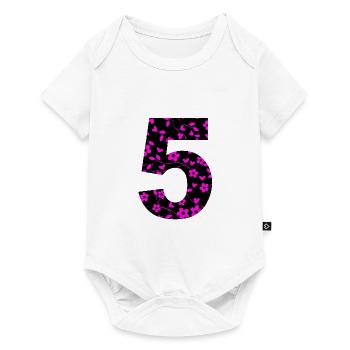 Number 5 - Baby Premium short-sleeve bodysuit - white - Front