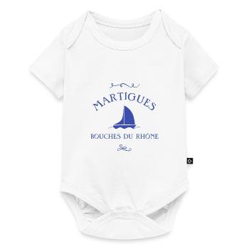 t shirt martigues bateau cadeau noel voilier - Body à manches courtes Premium Bébé - blanc - Devant