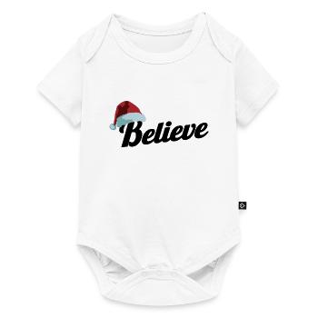 Chapeau de Père Noël Croyez au cadeau de fête de Noël - Body à manches courtes Premium Bébé - blanc - Devant