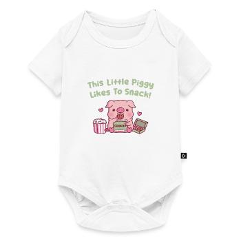 Süß Dieses kleine Schweinchen nascht gerne - Baby Premium Kurzarmbody - Weiß - Vorne