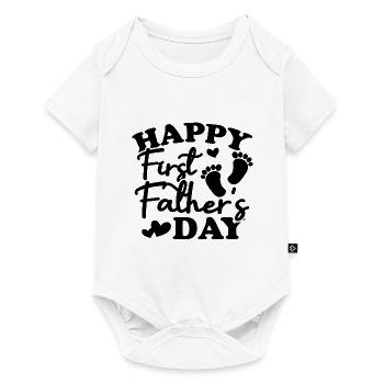 Joyeuse première fête des pères - Body à manches courtes Premium Bébé - blanc - Devant