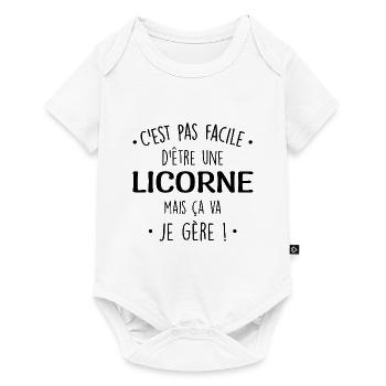 C'est Pas Facile D'être Une Licorne Mais ça va je - Body à manches courtes Premium Bébé - blanc - Devant