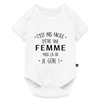 C'est Pas Facile D'être Une Femme Parfaite - Body à manches courtes Premium Bébé - blanc - Devant