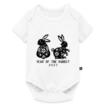 Joyeux Nouvel An chinois 2023 Année du Lapin - Body à manches courtes Premium Bébé - blanc - Devant