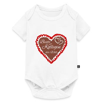 Kollegin beste der Welt Lebkuchenherz - Baby Premium Kurzarmbody - Weiß - Vorne