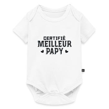Certifié Meilleur Papy du Monde - Body à manches courtes Premium Bébé - blanc - Devant