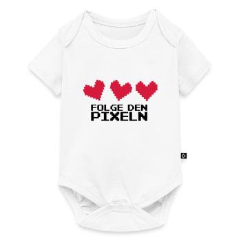 Folge den Pixeln! 8-Bit Retro - Baby Premium Kurzarmbody - Weiß - Vorne
