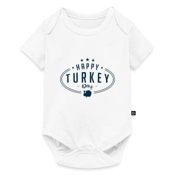 Happy Turkey Day | Thanksgiving - Body à manches courtes Premium Bébé - blanc - Devant