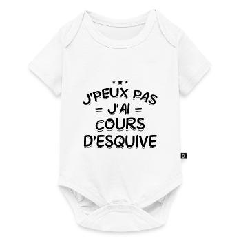 J'Peux Pas ! J'Ai Cours D'Esquive 🏃‍♂️💨 - Body à manches courtes Premium Bébé - blanc - Devant
