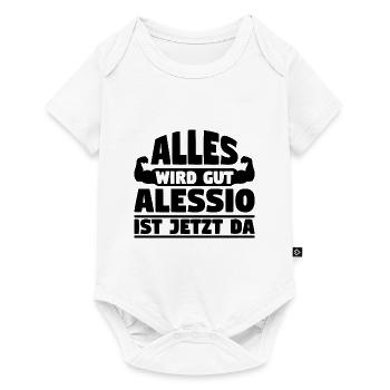 Alles wird gut Alessio ist jetzt da - Baby Premium Kurzarmbody - Weiß - Vorne