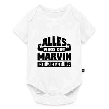 Alles wird gut Marvin ist jetzt da - Baby Premium Kurzarmbody - Weiß - Vorne